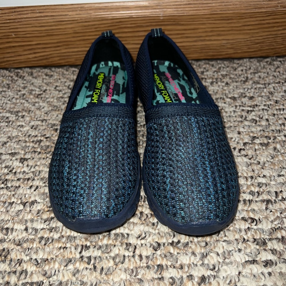 Sketchers Blue Air-Cooled Memory Foam Slip-On Shoes
